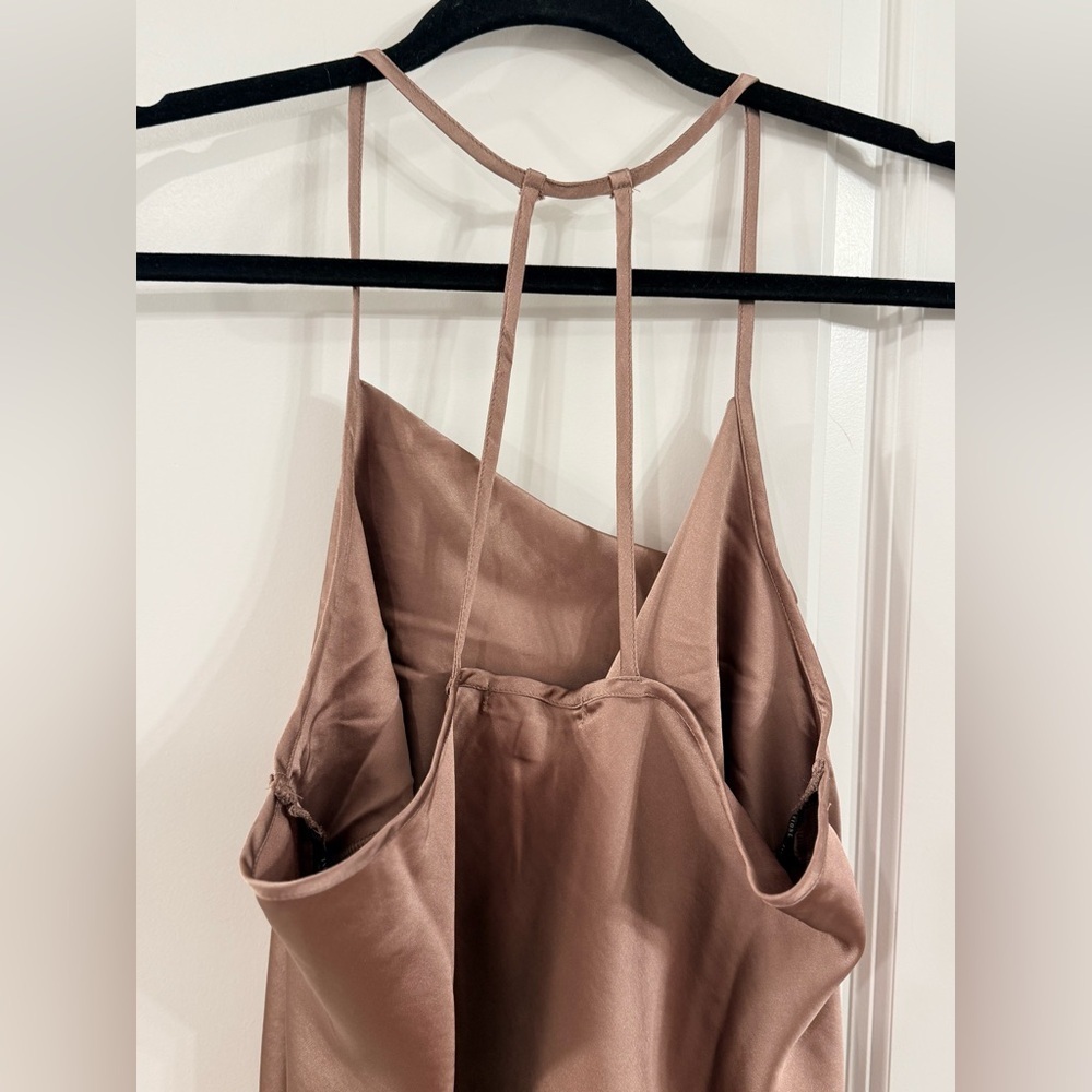 Pleione Romantic Cowl Neck Camisole β Taupe/Champagne- (Medium) - Picture 4 of 6